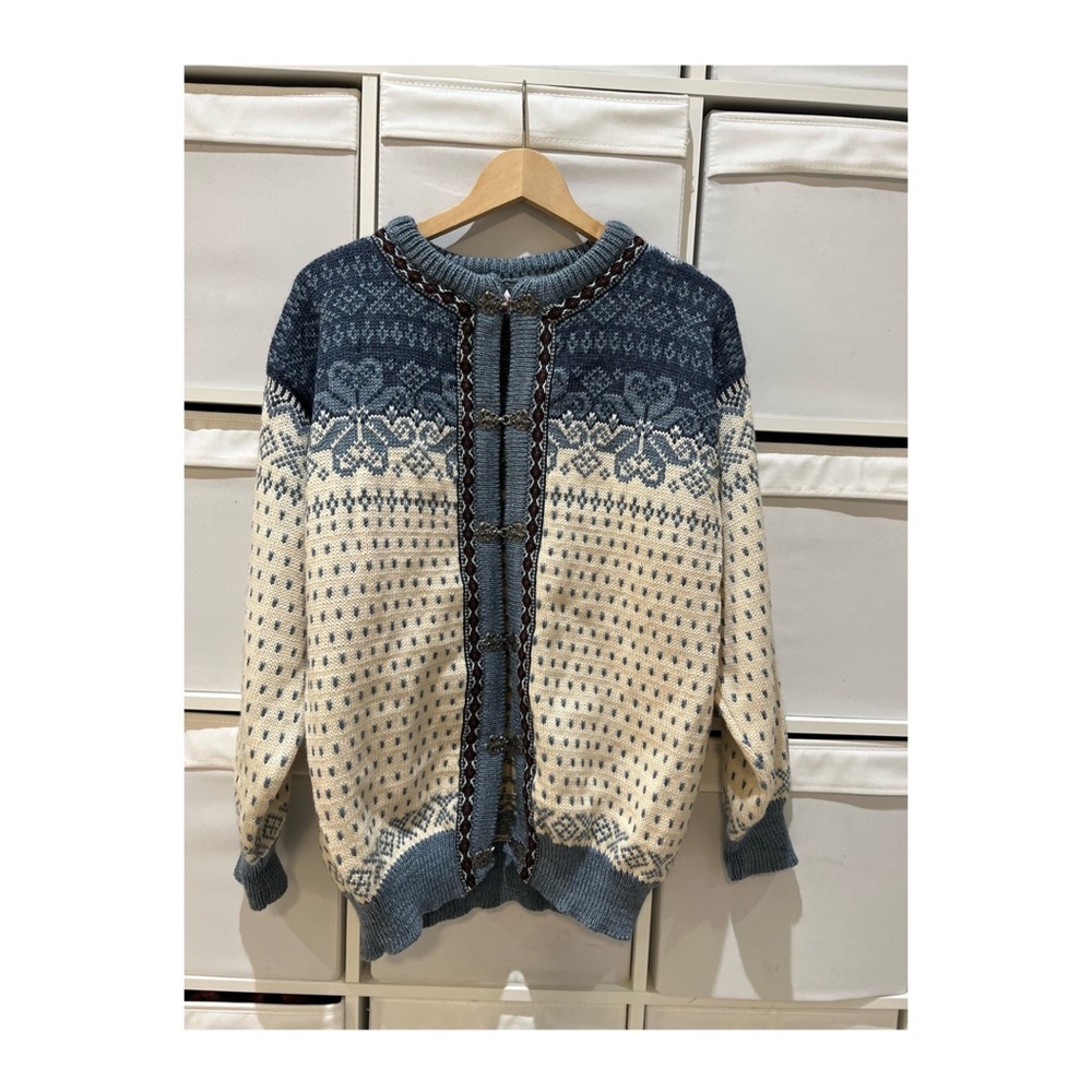 Dale of Norway wool patterned cardigan sweater